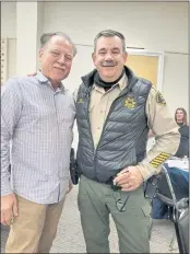  ?? PHOTO BY CAROLE HESTER ?? Two Mendocino County sheriffs honor veterans: Retired Sheriff Tom Allman and current Sheriff Matt Kendall.