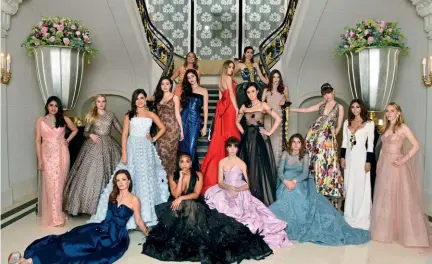  ??  ?? BALL OF A TIME The women who made their society debuts at the 2017 edition of Paris’ famed Le Bal des Débutantes came from famous families. Ava Phillippe (standing, second from left), the daughter of Hollywood actors Reese Witherspoo­n and Ryan...