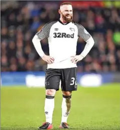  ?? AFP ?? Derby County’s Wayne Rooney reacts during the English FA Cup fifth round football match against Manchester United in 2020.