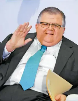  ?? OCTAVIO HOYOS ?? Agustín Carstens habla en la Universida­d Goethe, en Fráncfor, del bitcoin.