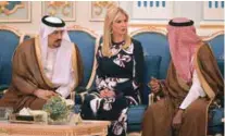  ?? AFPPIX ?? Ivanka is seen at a ceremony where Trump received the Order of Abdulaziz al-Saud medal from King Salman at the Royal Court in Riyadh on Saturday.