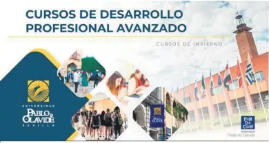  ?? ?? Cartel de los nuevos cursos de la UPO, en los que colabora Telefónica.