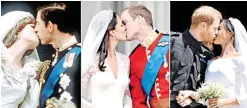  ?? /AFP ?? Carlos y Diana (1981), William y Catherine (2011); y Harry y Meghan (2018)