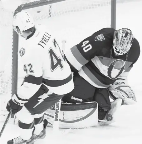  ?? FRED CHARTRAND/THE CANADIAN PRESS ?? Ottawa rookie goaltender Robin Lehner says the team is doing well because it works hard, but ‘if we let that go, anything can happen.’