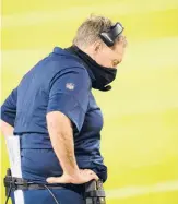  ?? REED HOFFMANN/AP ?? Bill Belichick coaches during the second half Monday against the Kansas City Chiefs.