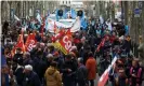  ?? Rex/Shuttersto­ck Alain Pitton/NurPhoto/ ?? A march in Toulouse last week over pay, working conditions and purchasing power. Photograph: