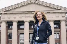  ?? Charles Krupa / Associated Press ?? Dr. Daniela Lamas, a writer for “The Resident,” outside Brigham and Women’s Hospital in Boston.