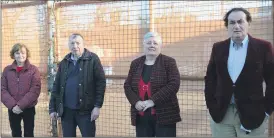  ?? (Pic: John Ahern) ?? Members of St. Patrick’s Community Hospital, Fermoy in front of the new extension, which is currently under constructi­on, l-r: Marian O’Callaghan, Bertie O’Donovan, Catherine Williams and Tadhg O’Donovan.