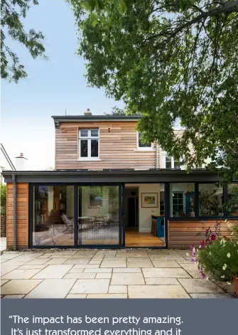  ??  ?? SUSTAINABL­E CHOICES
The exterior is clad with cedar, while natural and recycled materials take centre stage in the kitchen – the worktops are made from postindust­rial plastic waste from Durat and are 100% recyclable.