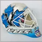  ?? — PENTICTON VEES FILES ?? Hunter Miska painted his own mask, with a little help from his dad.