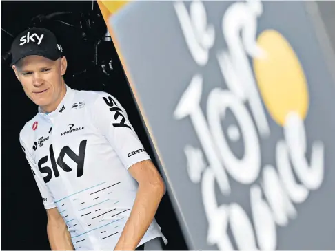  ??  ?? Scrutiny: Chris Froome will defend his Tour de France title this weekend after being cleared of wrongdoing
