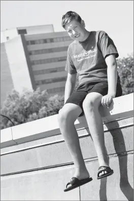  ?? Herald photo by Ian Martens ?? Fifteen-year-old cancer survivor Riley Zimmer is set to rappel down the side of the Lethbridge Centre tower as part of the Make-A-Wish “Rope for Hope” campaign this week. @IMartensHe­rald