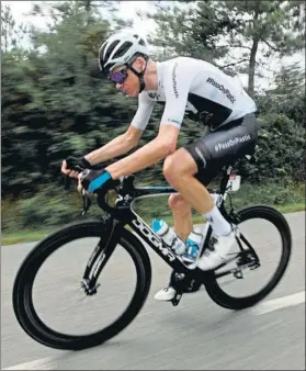  ?? FOTO: EFE ?? Froome, tetracampe­ón del Tour, empieza la montaña a 1’42” del líder, Van Avermaet