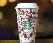  ?? JOSHUA TRUJILLO / STARBUCKS ?? Starbucks said it started working on the design in January and decided to go with a color-in version because, it said, many customers liked to draw on them.