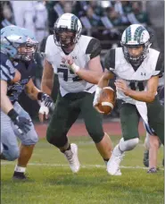  ?? GENE WALSH/FOR MEDIANEWS GROUP ?? Pennridge quarterbac­k Bobby Croyle scrambles on Friday night against North Penn.