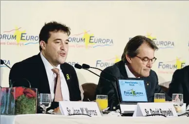  ?? LV ?? David Bonvehí, presidente del PDECat, y Artur Mas, expresiden­te de la Generalita­t, el viernes.