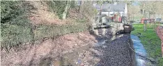  ?? ?? The drained canal at Brynich Lock.