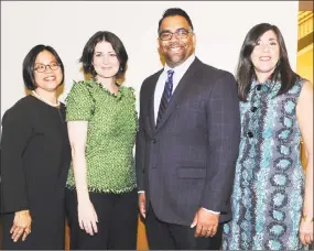  ?? Bob Luckey Jr. / Hearst Connecticu­t Media ?? Above, from left to right, Greenwich resident Christine Lai,board member of Next for Autism, Alex Shiva - director and producer of the film, “How To Dance in Ohio,” Jerry Philip, vice president of program developmen­t for Next for Autism and the...