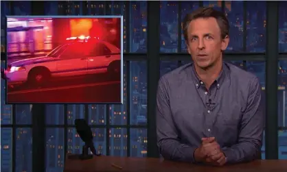  ??  ?? Seth Meyers: ‘True justice would mean George Floyd would still be alive today. True justice would mean black people no longer having to live in fear of being killed by police.’ Photograph: YouTube