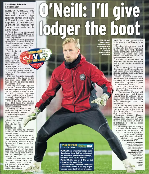  ?? Picture: LARS RONBOG ?? KEEPER OF DREAMS: Schmeichel is desperate to play in a major finals with Denmark