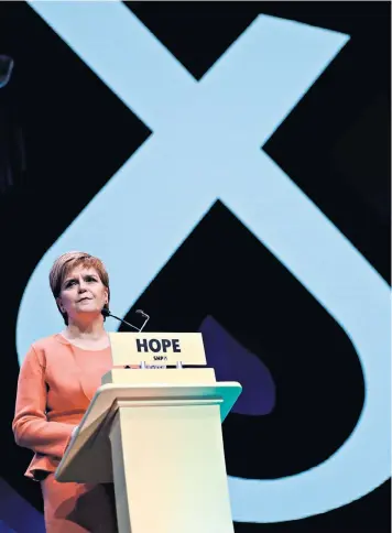  ??  ?? Nicola Sturgeon told SNP members in Glasgow that the party must strive to persuade more Scots of the benefits of independen­ce