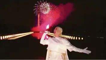  ?? Foto: Biden Inauguaral Committee, AP/dpa ?? Katy Perry sang ihren Hit „Firework“– passend zum Feuerwerk im Hintergrun­d.