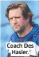  ?? ?? Coach Des Hasler.