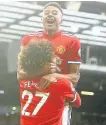  ??  ?? CLINCHER Fellaini is hailed