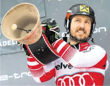  ?? –KEYSTONE ?? En huit ans, le skieur autrichien est monté à 15 reprises sur le podium dans la station bernoise.