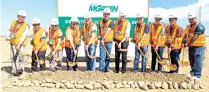  ?? CONTRIBUTE­D PHOTO ?? Representa­tives from Meralco PowerGen Corp (MGen). and MGen Renewable Energy Inc. lead the groundbrea­king ceremony of the solar power plant in Nueva Ecija.