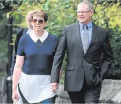  ??  ?? The Very Rev Martin Thrower with wife Pauline at Norwich Crown Court