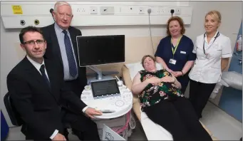  ??  ?? At the Friends of University Hospital Kerry’s presentati­on of a new ultrasound device to the hospital were Dr Richard Horgan, Deirdre Colgan (Sonographe­r,; Fiona Lawlor of 9CMM 3 Maternity Services, Frank Hayes of Kerry Group and Leanne Keane.