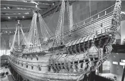  ?? DOMINIC ARIZONA BONUCCELLI ?? The enormous Vasa, decorated with hundreds of wooden statues, was designed to show the power of Sweden’s king. The top-heavy ship sank in Stockholm harbour on its maiden voyage.