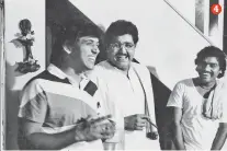  ??  ?? (Clockwise from left) Govinda sharing a light moment on his set with Satish Shah and Johny Lever; Deepti Naval posing for this picture at her Versova residence; Sanjeev Kumar on the sets of Qatl; A profile angle of Rajesh Khanna at a magazine shoot