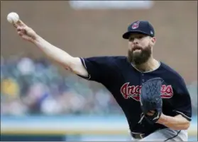  ?? DUANE BURLESON — THE ASSOCIATED PRESS FILE ?? In this file photo, Cleveland Indians’ Corey Kluber pitches against the Detroit Tigers during the second inning of a baseball game in Detroit. Kluber, Gerrit Cole and Clayton Kershaw are among the many big league pitchers maximizing success by throwing fewer fastballs.