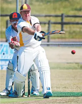  ?? Picture: MIKE DUGDALE ?? IN CHARGE: Drysdale's Jason Mallett made a fine 153. JAN Juc has posted the largest A-grade score so far this season, amassing a total of 347 runs, with captain-coach Ben Grinter (117 runs), and opener Jared Carr (112) both notching centuries. Jan Juc...