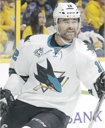  ?? THE ASSOCIATED PRESS ?? Last season, Patrick Marleau scored 27 goals for the San Jose Sharks and showed no sign he’d lost a step at age 37. Marleau left a team that made the playoffs in 12 of 13 seasons to sign with the Leafs.
