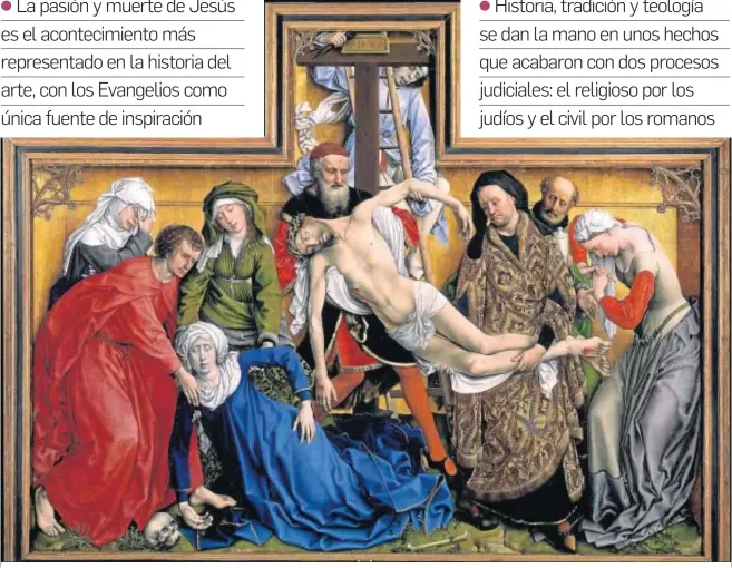  ??  ?? ‘El Descendimi­ento’, pintado por Rogier van der Weyden en el siglo XV y que puede contemplar­se en el Museo del Prado.