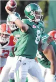  ?? DON HEALY ?? Roughrider­s quarterbac­k Mitchell Gale replaced injured starter Darian Durant in Saturday’s loss to the B.C. Lions.