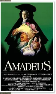  ??  ?? drip-fed: Russian writer Pushkin wrote a drama in which Mozart, left, was poisoned by Salieri, inset left. The poisoning rumour informed Peter Shaffer’s play Amadeus, which was made into an Oscarwinni­ng film.