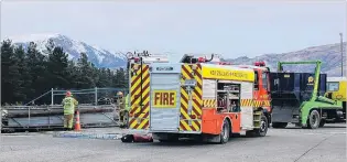  ?? PHOTO: JONO EDWARDS ?? At the scene . . . Emergency services attend an incident at the Cromwell transfer station.