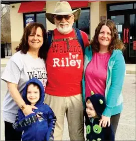  ?? PHOTO PROVIDED ?? Greg Compton with wife Jennifer, daughter Meredith and grandchild­ren Evan and Seth.