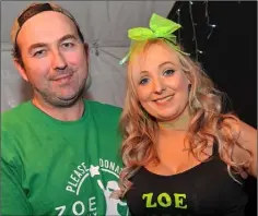  ??  ?? Zoe Murphy’s parents Eamon Murphy and Lynda Bannon at Zoe’s fundraisin­g function held in Toal’s. Pictures: Ken Finegan