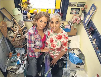  ?? Picture: BBC. ?? A Place In The Sun presenter Jasmine Harman investigat­es whether hoarding should be considered a mental illness as she tries to help her mother kick the habit.