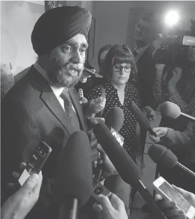  ?? ADRIAN WYLD / THE CANADIAN PRESS FILES ?? Minister of National Defence Harjit Sajjan is not Muslim — he wears a turban as a practising Sikh. Sajjan has been seized upon by Internet trolls who claim the minister wore “different headgear than anyone else.”