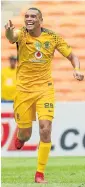  ?? Seshibedi/Gallo Images /Sydney ?? Over the moon: Ryan Moon celebrates his goal that put Kaizer Chiefs 1-0 up.