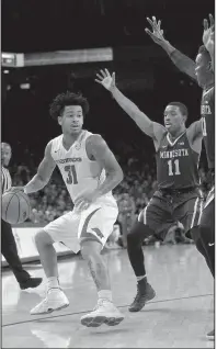  ?? NWA Democrat-Gazette/ANDY SHUPE ?? Arkansas guard Anton Beard (31) and the Razorbacks head to Humphrey Coliseum in Starkville, Miss., to take on the Mississipp­i State Bulldogs tonight.