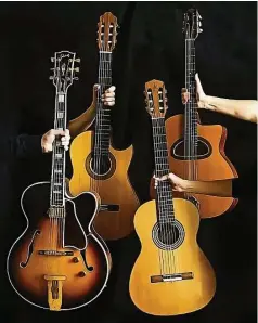  ?? ?? Akustikgit­arren unterschie­dlicher Bauart gibt es in der Lukaskirch­e zu bewundern und zu belauschen.