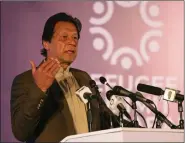  ?? ANI ?? Pakistan’s Prime Minister Imran Khan speaks at an internatio­nal conference on the future of Afghan refugees living in Pakistan, in Islamabad on 17 February.