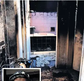  ?? Pictures: Tracy Lee Stark ?? ROOM OF DEATH. The burnt out interior of the unit in Chesterfie­ld Flats in Hillbrow yesterday. The flat was being used as an aftercare centre and was gutted by fire. Two children died.